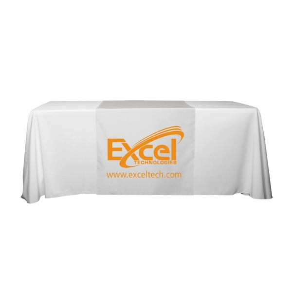 30"W x 90"L table runner made of polyester fabric with customization.... from ASI 62660 Innovation Line