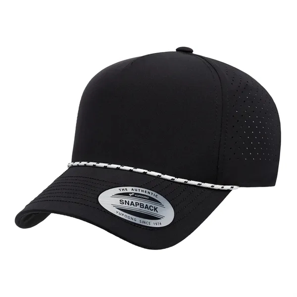 Breathable perforated 5-panel rope snapback cap with high profile and snap... from ASI 72657 Active Life Promo / Active Life