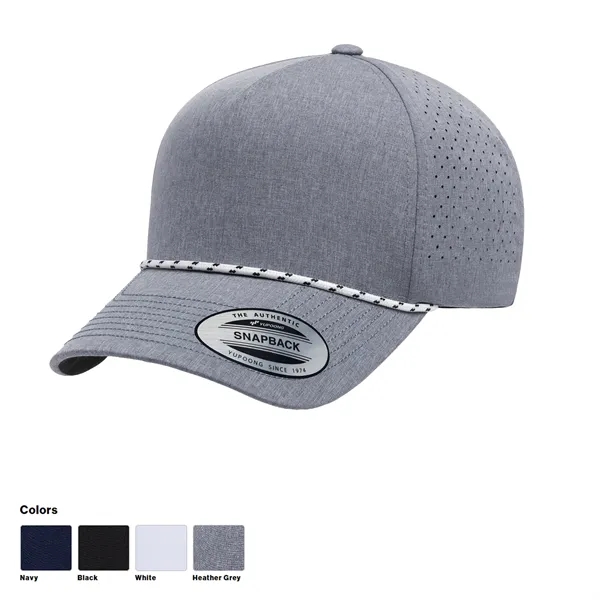 Breathable perforated 5-panel rope snapback cap with high profile and snap... from ASI 72657 Active Life Promo / Active Life
