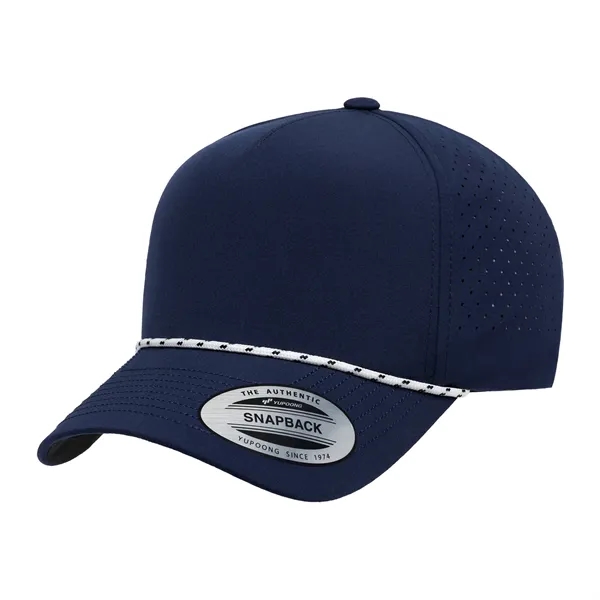 Breathable perforated 5-panel rope snapback cap with high profile and snap... from ASI 72657 Active Life Promo / Active Life