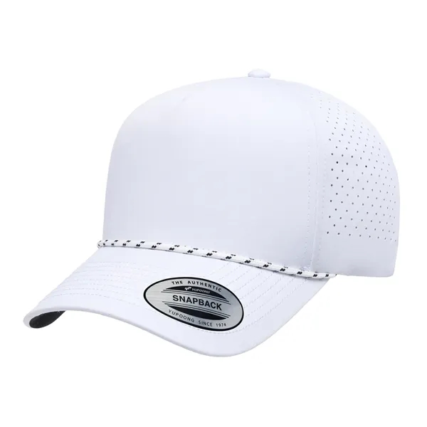 Breathable perforated 5-panel rope snapback cap with high profile and snap... from ASI 72657 Active Life Promo / Active Life