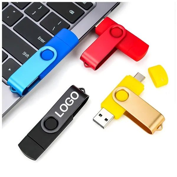An aluminum and plastic Type-C swivel USB 2.0 flash drive available... from ASI 37218 Athena Promo (tm)