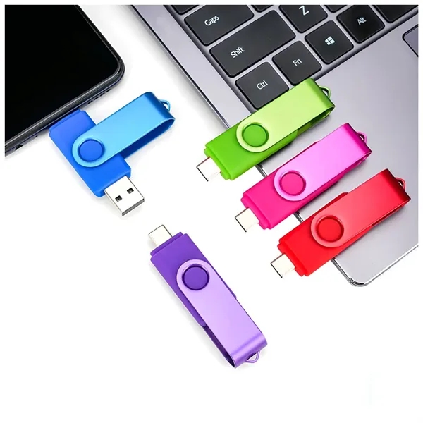 An aluminum and plastic Type-C swivel USB 2.0 flash drive available... from ASI 37218 Athena Promo (tm)
