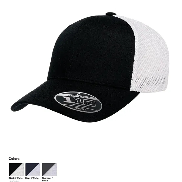 Eco-friendly Flexfit 110 two-tone recycled mesh cap with mid profile and... from ASI 72657 Active Life Promo / Active Life
