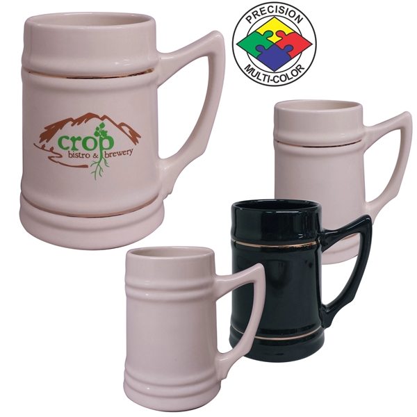 24oz Ceramic Stein. Comes in natural, natural with gold band, and... from ASI 80093 Pyrographics / Pyrographics Line