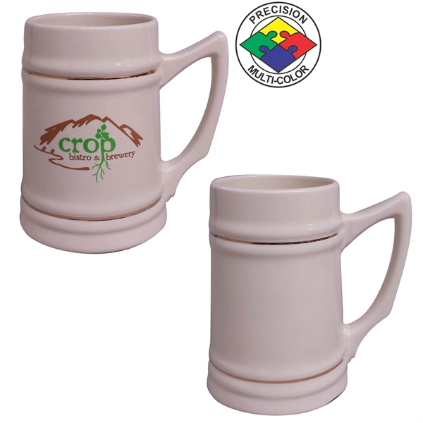 24oz Ceramic Stein. Comes in natural, natural with gold band, and... from ASI 80093 Pyrographics / Pyrographics Line