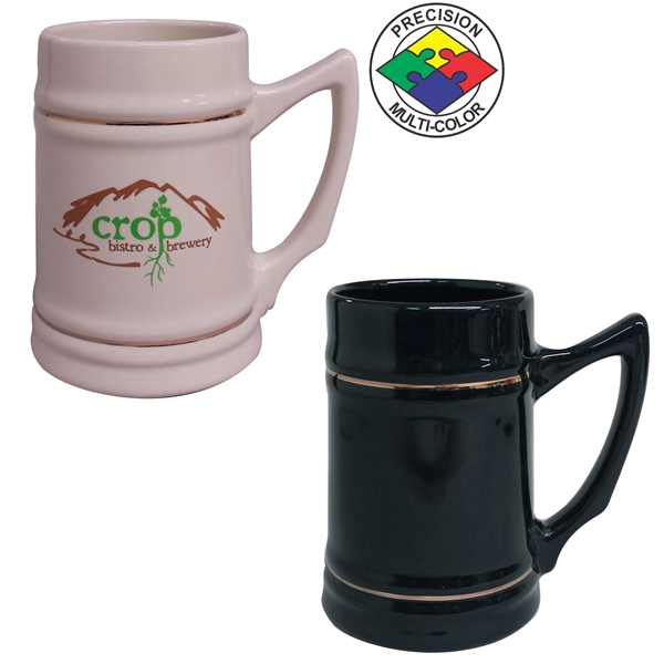 24oz Ceramic Stein. Comes in natural, natural with gold band, and... from ASI 80093 Pyrographics / Pyrographics Line