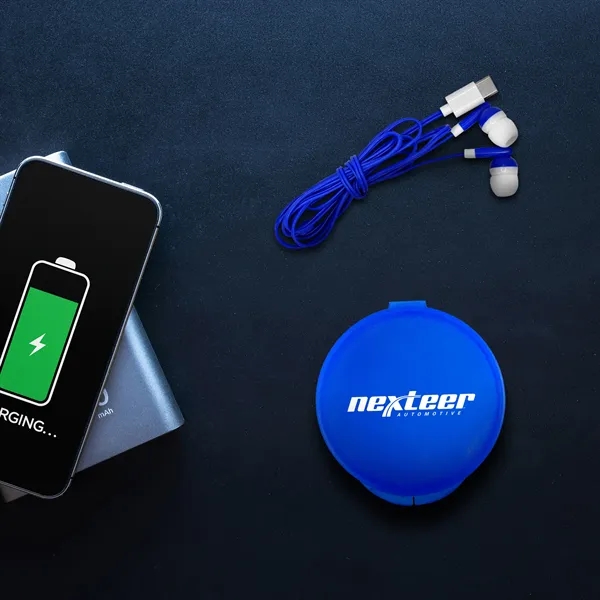 Round Type C Ear Bud Case... from ASI 30208 A P Specialties / AP Specialties