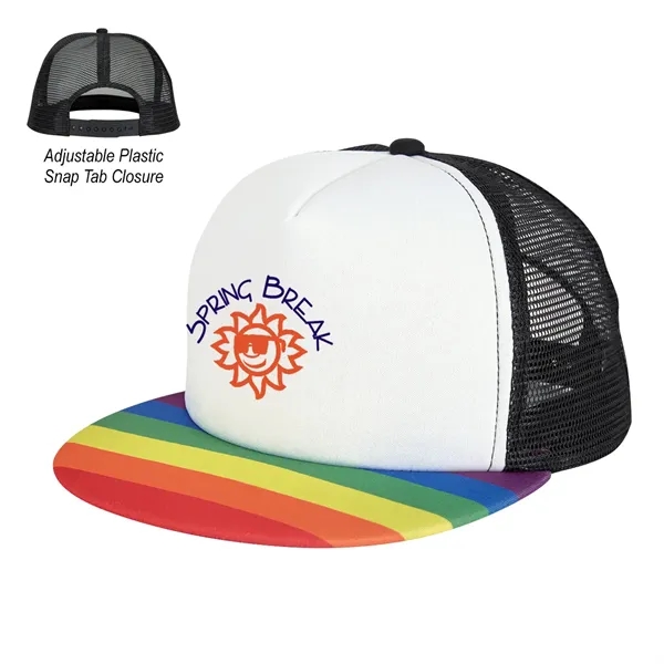 5-panel rainbow trucker cap made of a 100% polyester foam structured... from ASI 61125 Hit Promotional Products / Hit®