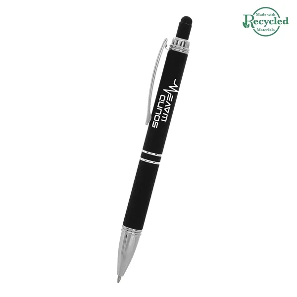 Quilted plunger-action stylus pen made of rubberized aluminum with a unique... from ASI 61125 Hit Promotional Products / Hit®
