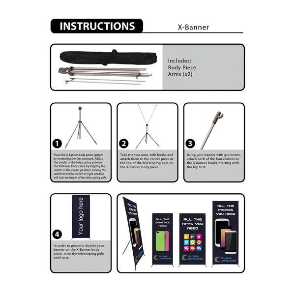 Package includes Trunk, two mini X-Banners, 6' Table Cover, Tower Stand,... from ASI 80228 Quinn