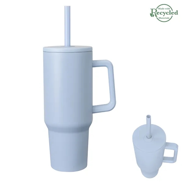 40-ounce stainless steel travel tumbler with a lid, straw hole, straw... from ASI 61125 Hit Promotional Products / Hit®