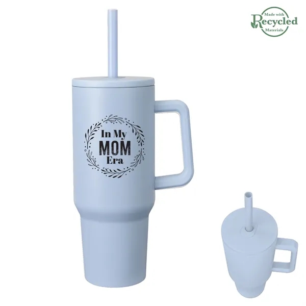 40-ounce stainless steel travel tumbler with a lid, straw hole, straw... from ASI 61125 Hit Promotional Products / Hit®