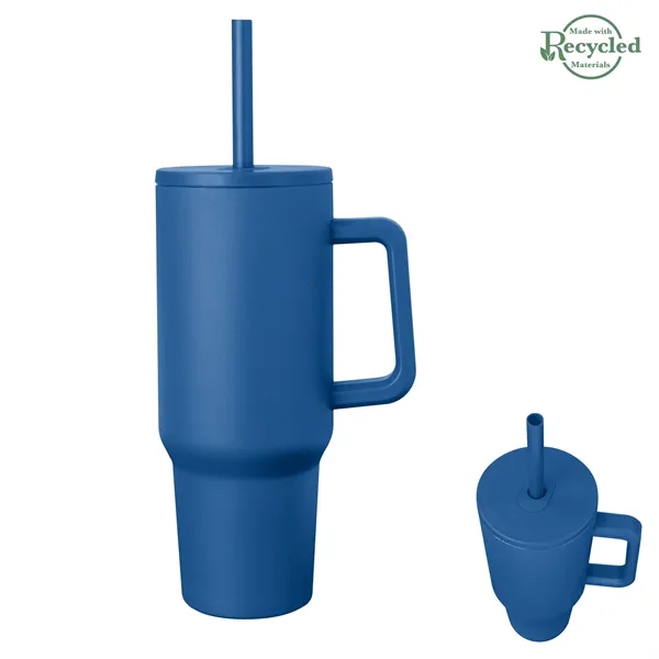 40-ounce stainless steel travel tumbler with a lid, straw hole, straw... from ASI 61125 Hit Promotional Products / Hit®