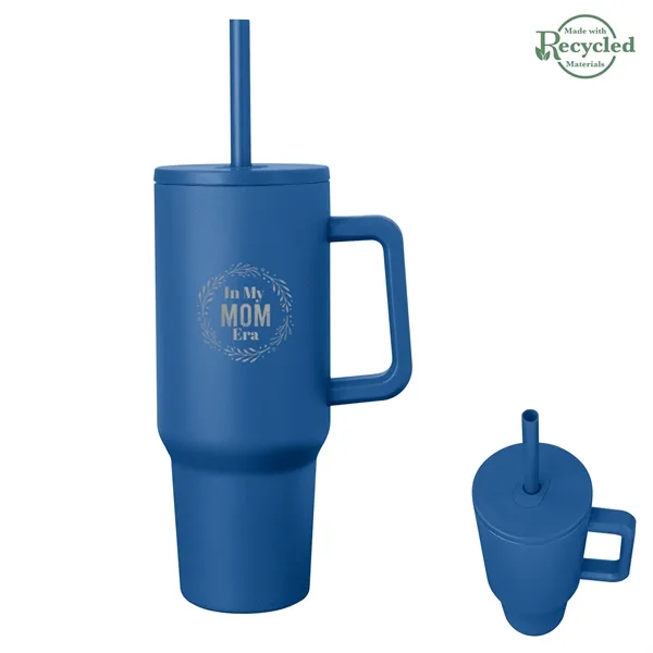 40-ounce stainless steel travel tumbler with a lid, straw hole, straw... from ASI 61125 Hit Promotional Products / Hit®