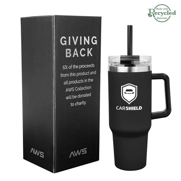40 ounce stainless steel tumbler with a handle, double-wall construction, lid,... from ASI 61125 Hit Promotional Products / Hit®