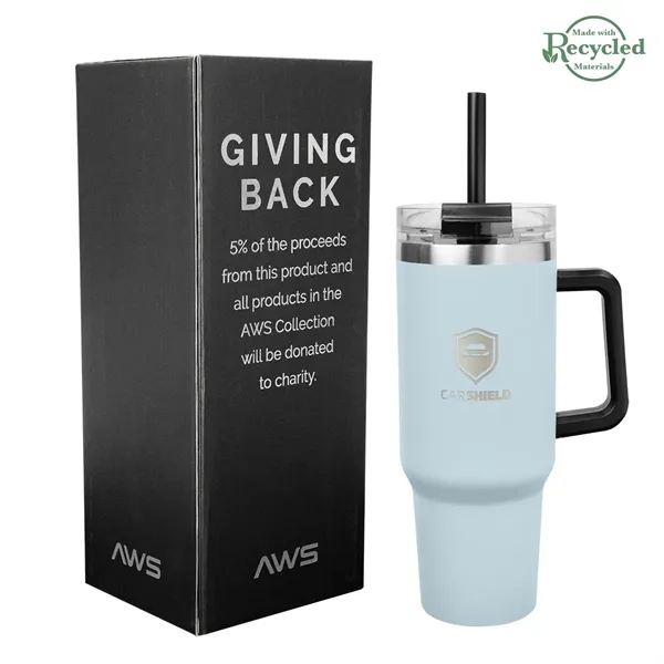 40 ounce stainless steel tumbler with a handle, double-wall construction, lid,... from ASI 61125 Hit Promotional Products / Hit®