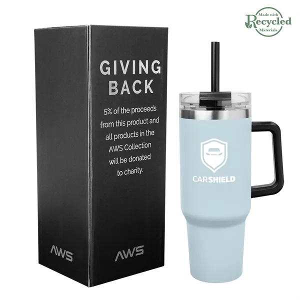 40 ounce stainless steel tumbler with a handle, double-wall construction, lid,... from ASI 61125 Hit Promotional Products / Hit®