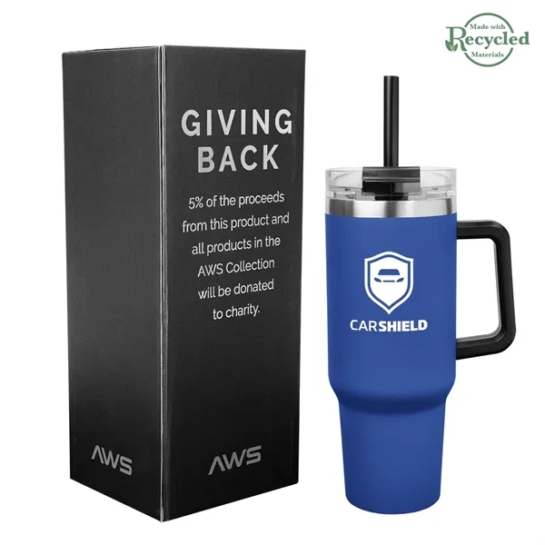 40 ounce stainless steel tumbler with a handle, double-wall construction, lid,... from ASI 61125 Hit Promotional Products / Hit®
