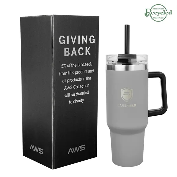 40 ounce stainless steel tumbler with a handle, double-wall construction, lid,... from ASI 61125 Hit Promotional Products / Hit®