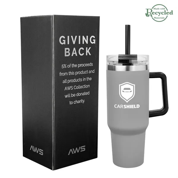 40 ounce stainless steel tumbler with a handle, double-wall construction, lid,... from ASI 61125 Hit Promotional Products / Hit®