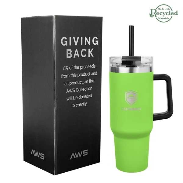 40 ounce stainless steel tumbler with a handle, double-wall construction, lid,... from ASI 61125 Hit Promotional Products / Hit®