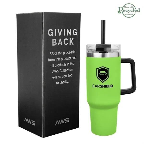 40 ounce stainless steel tumbler with a handle, double-wall construction, lid,... from ASI 61125 Hit Promotional Products / Hit®