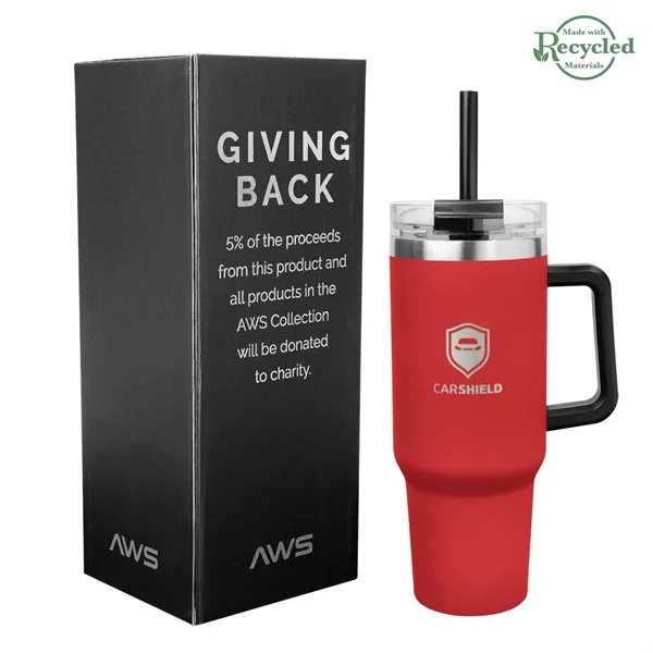 40 ounce stainless steel tumbler with a handle, double-wall construction, lid,... from ASI 61125 Hit Promotional Products / Hit®