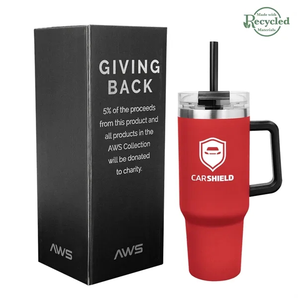 40 ounce stainless steel tumbler with a handle, double-wall construction, lid,... from ASI 61125 Hit Promotional Products / Hit®
