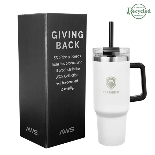 40 ounce stainless steel tumbler with a handle, double-wall construction, lid,... from ASI 61125 Hit Promotional Products / Hit®