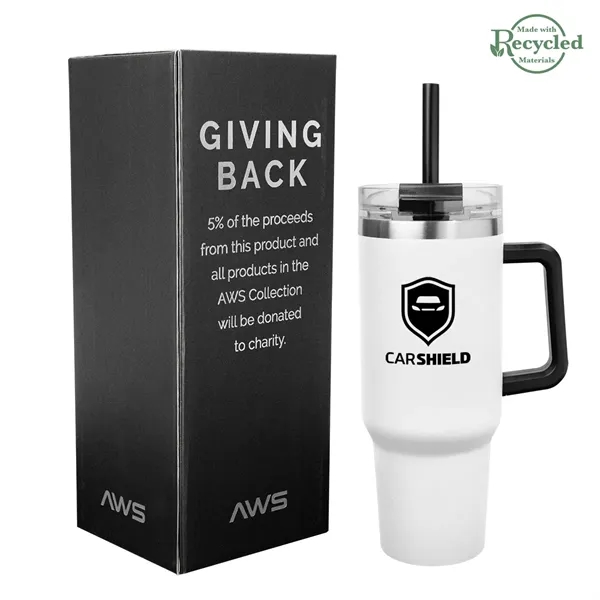 40 ounce stainless steel tumbler with a handle, double-wall construction, lid,... from ASI 61125 Hit Promotional Products / Hit®