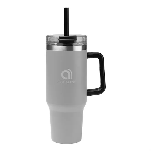 40 oz. stainless steel tumbler with double wall construction, handle, powder-coated... from ASI 61125 Hit Promotional Products / Hit®
