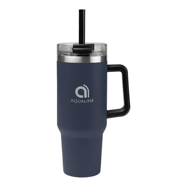 40 oz. stainless steel tumbler with double wall construction, handle, powder-coated... from ASI 61125 Hit Promotional Products / Hit®