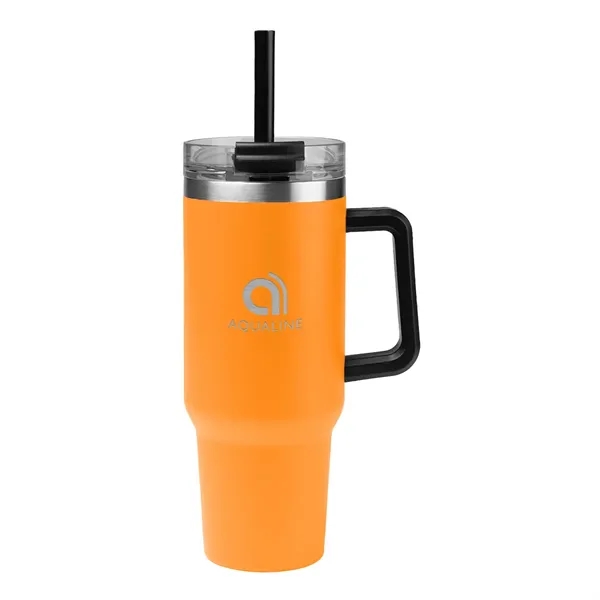 40 oz. stainless steel tumbler with double wall construction, handle, powder-coated... from ASI 61125 Hit Promotional Products / Hit®