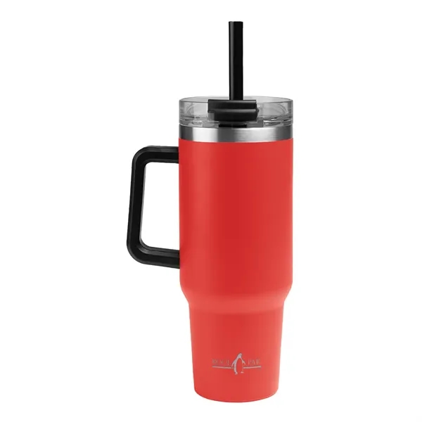 40 oz. stainless steel tumbler with double wall construction, handle, powder-coated... from ASI 61125 Hit Promotional Products / Hit®
