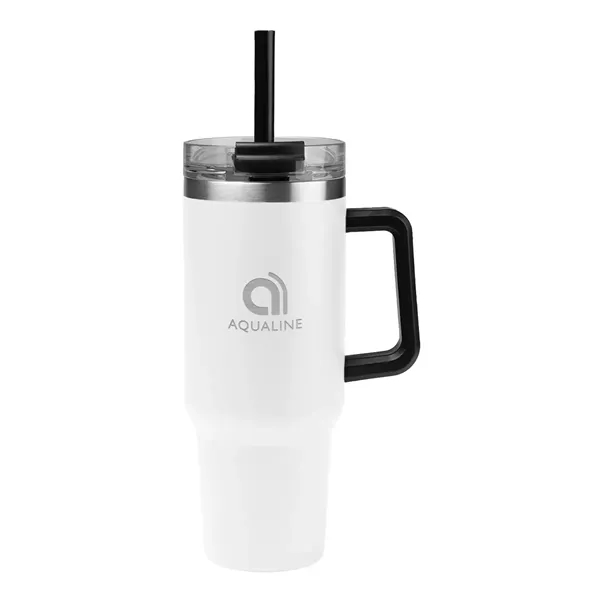 40 oz. stainless steel tumbler with double wall construction, handle, powder-coated... from ASI 61125 Hit Promotional Products / Hit®