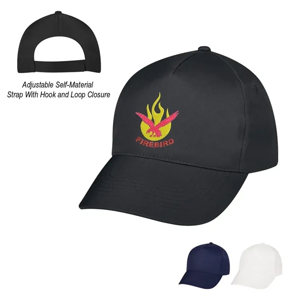 5-panel polyester hat with adjustable self-material strap with hook and loop... from ASI 61125 Hit Promotional Products / Hit®