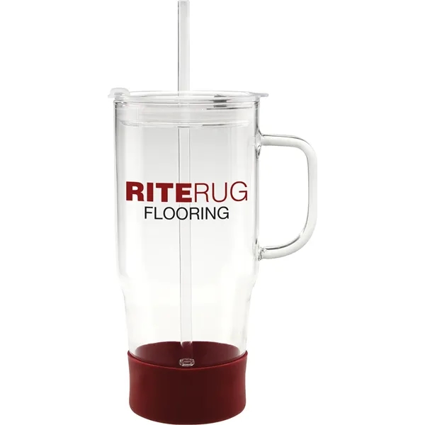 40 oz. borosilicate glass Cafe America Mug with non-slip silicone base,... from ASI 71920 Moderne Glass Company Inc / Glass America®