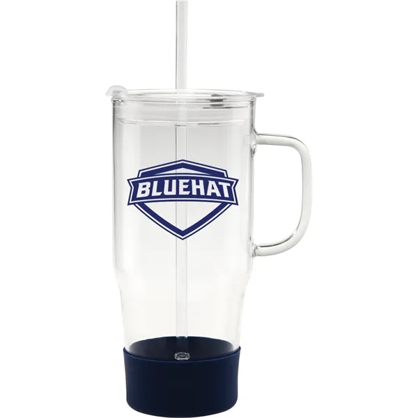 40 oz. borosilicate glass Cafe America Mug with non-slip silicone base,... from ASI 71920 Moderne Glass Company Inc / Glass America®
