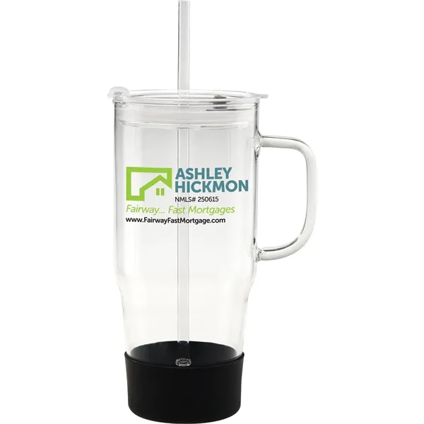 40 oz. borosilicate glass Cafe America Mug with non-slip silicone base,... from ASI 71920 Moderne Glass Company Inc / Glass America®
