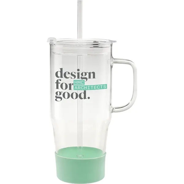 40 oz. borosilicate glass Cafe America Mug with non-slip silicone base,... from ASI 71920 Moderne Glass Company Inc / Glass America®