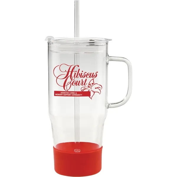 40 oz. borosilicate glass Cafe America Mug with non-slip silicone base,... from ASI 71920 Moderne Glass Company Inc / Glass America®