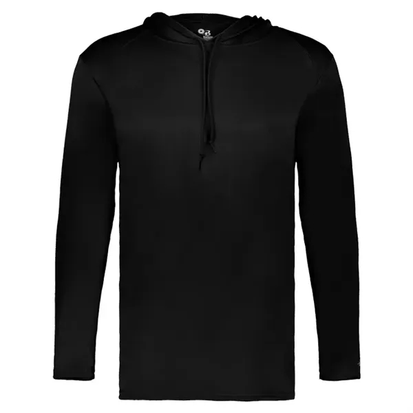 Long sleeve t-shirt paneled shoulder for maximum movement, Self- fabric hood... from ASI 37461 Augusta Sportswear / Badger Sport