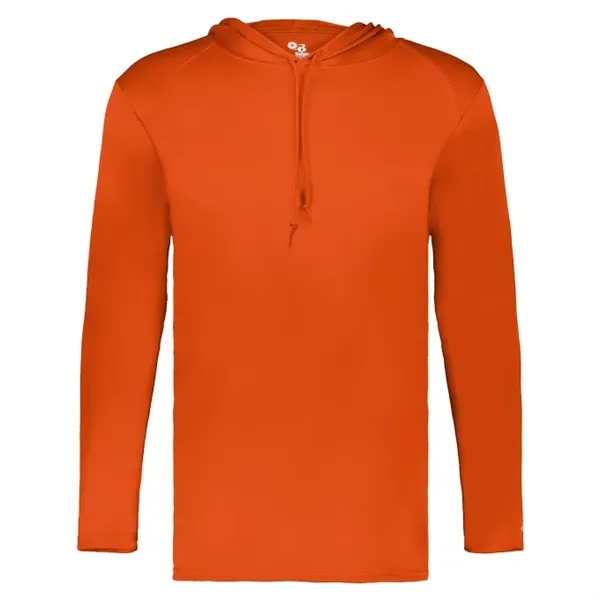 Long sleeve t-shirt paneled shoulder for maximum movement, Self- fabric hood... from ASI 37461 Augusta Sportswear / Badger Sport