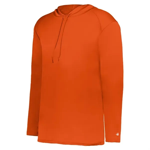 Long sleeve t-shirt paneled shoulder for maximum movement, Self- fabric hood... from ASI 37461 Augusta Sportswear / Badger Sport