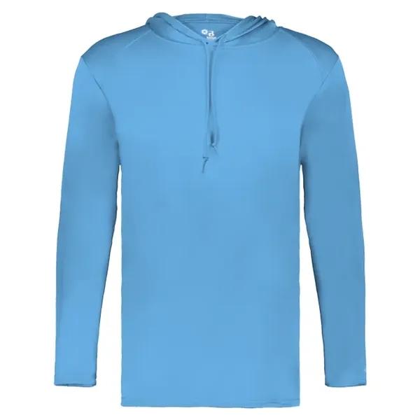 Long sleeve t-shirt paneled shoulder for maximum movement, Self- fabric hood... from ASI 37461 Augusta Sportswear / Badger Sport