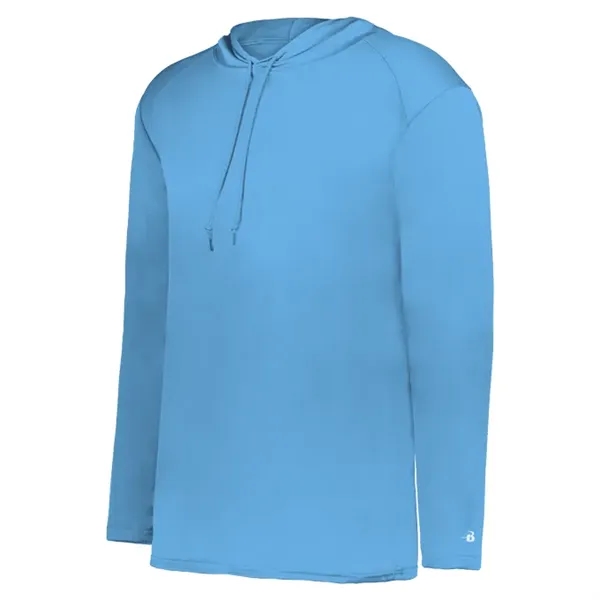 Long sleeve t-shirt paneled shoulder for maximum movement, Self- fabric hood... from ASI 37461 Augusta Sportswear / Badger Sport