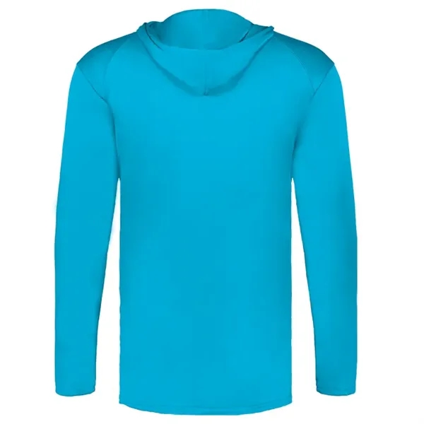 Long sleeve t-shirt paneled shoulder for maximum movement, Self- fabric hood... from ASI 37461 Augusta Sportswear / Badger Sport