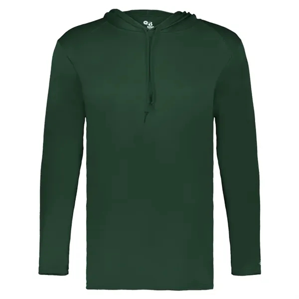 Long sleeve t-shirt paneled shoulder for maximum movement, Self- fabric hood... from ASI 37461 Augusta Sportswear / Badger Sport