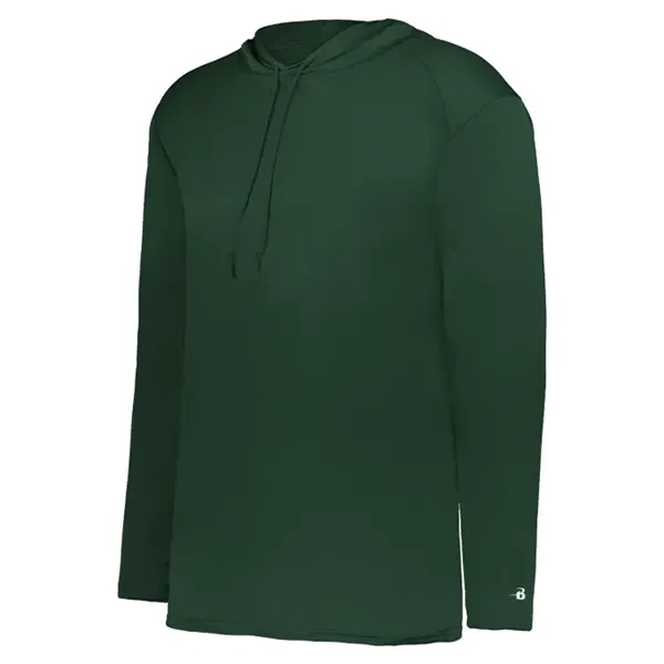 Long sleeve t-shirt paneled shoulder for maximum movement, Self- fabric hood... from ASI 37461 Augusta Sportswear / Badger Sport